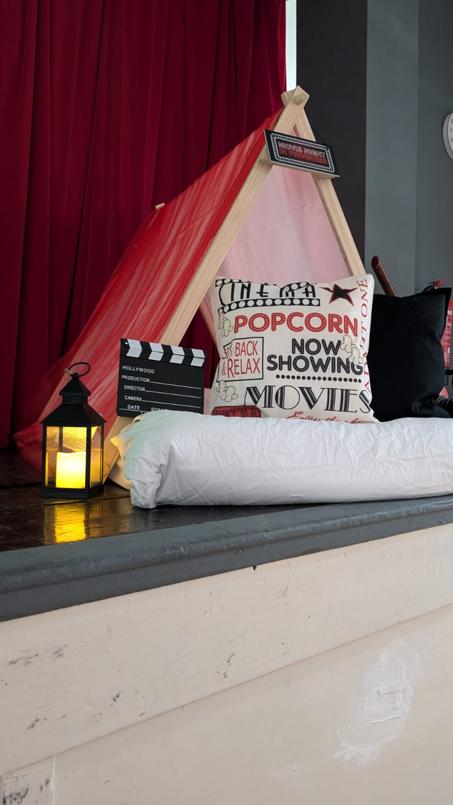 Themed movie night setup